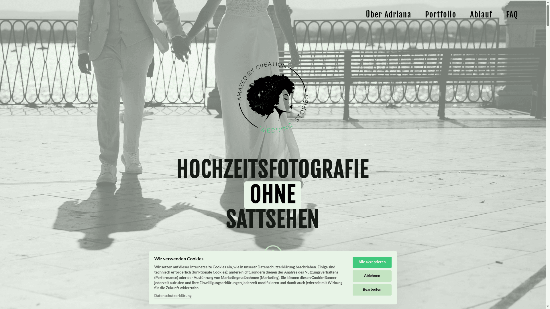abcwedding.de — Website für Adriana Tausch, Hochzeitsfotografin