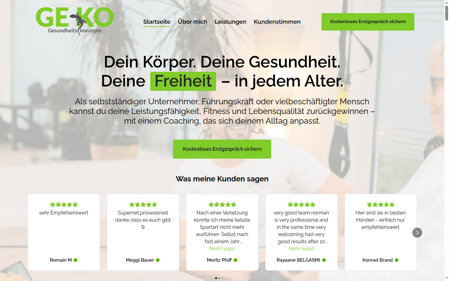 ge-ko.de — Website für Norman Redner, Gesundheitscoach
